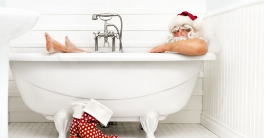 Santa in the tub